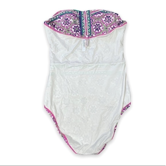 Nanette Lepore Paisley Print Strapless One Piece Swimsuit sz XS - Picture 3 of 10